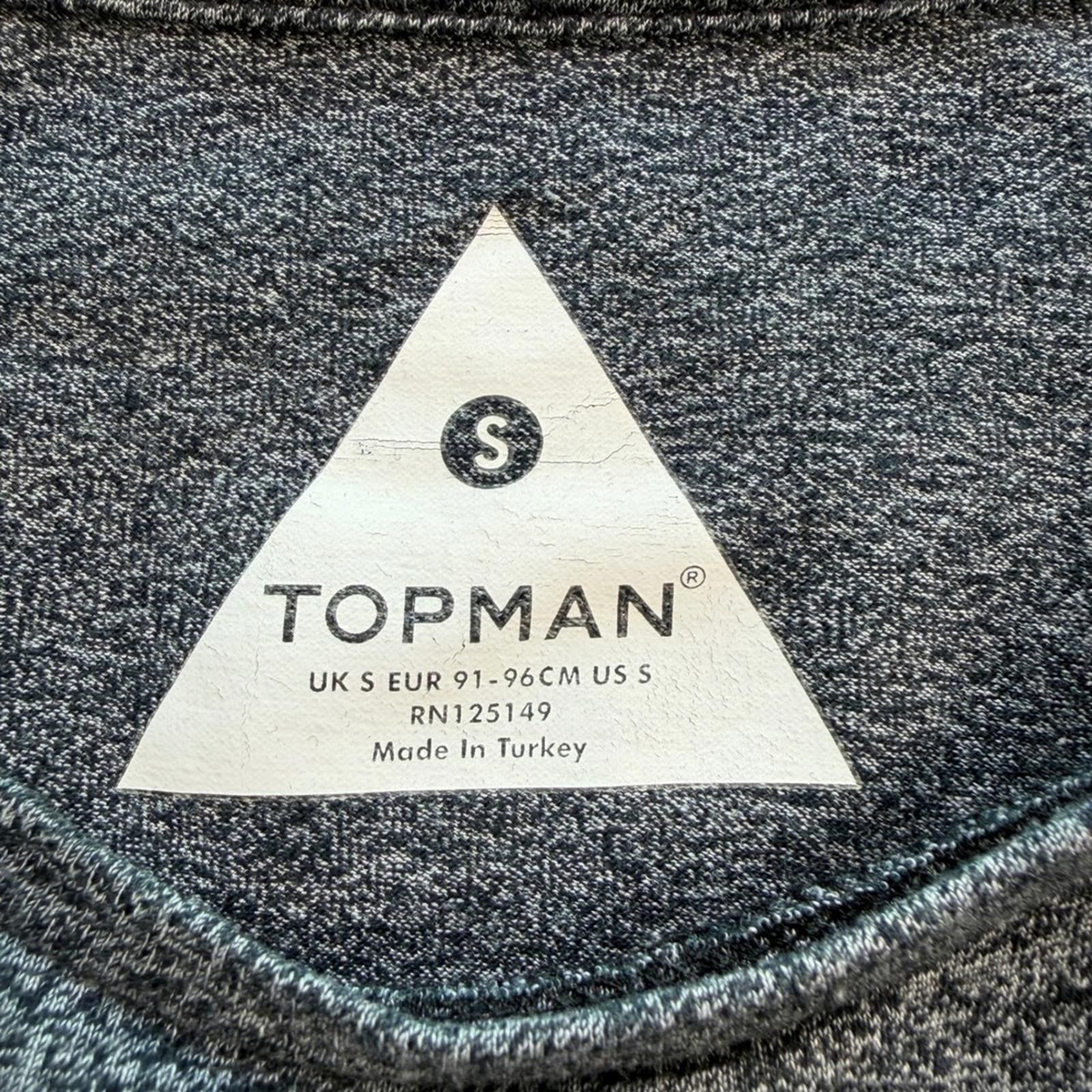 Topman Topman Mens S Longline T Shirt Grey Marled Black Topshop Size US S / EU 44-46 / 1 - 4 Thumbnail