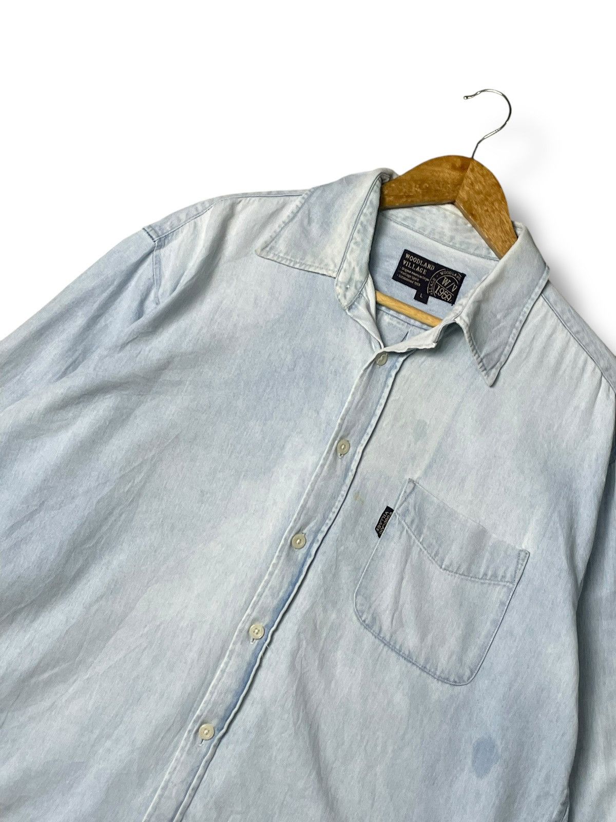 Japanese Brand × Vintage × Woodlands Woodland Village Casual Denim Button Up Shirt (83) Size US L / EU 52-54 / 3 - 2 Thumbnail