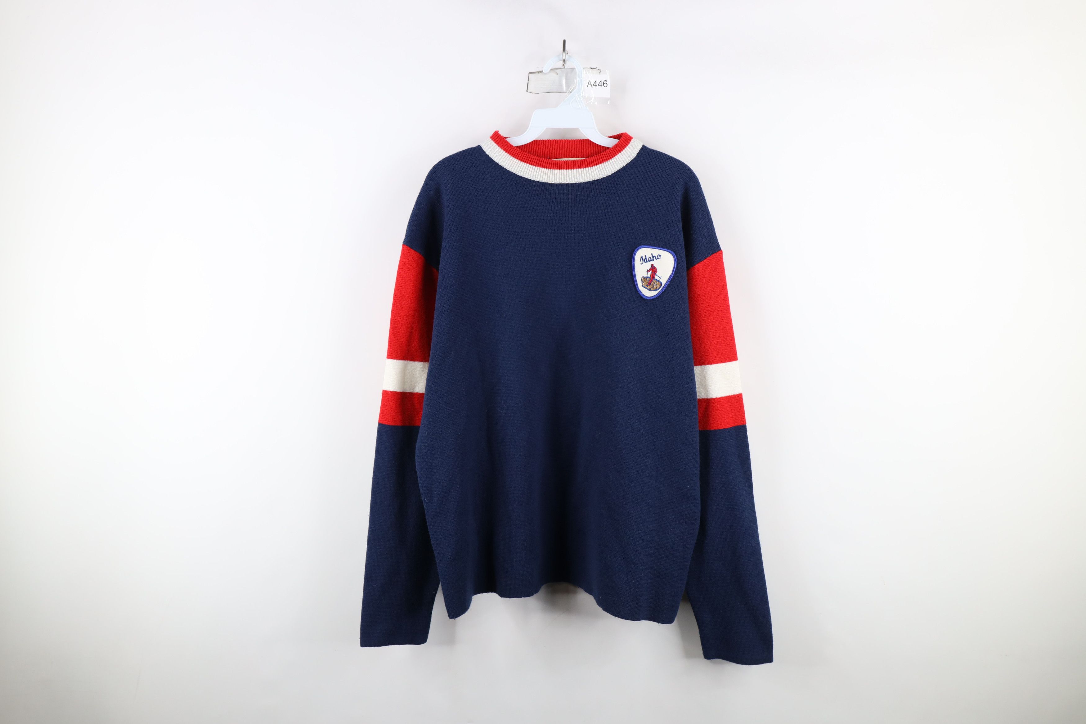 Vintage Vintage 70s Streetwear Idaho Ski Skiing Mock Neck Sweater Size US XL / EU 56 / 4 - 1 Thumbnail