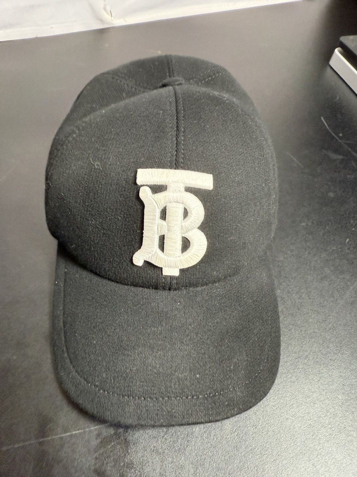 Burberry Authentic Burberry Monogram Motif Cap Cotton Large Black Size 46 - 2 Thumbnail