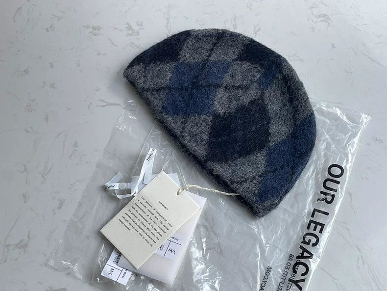 Our Legacy Our Legacy24 Autumn and Winter Diamond Plaid Woolen Hat Size ONE SIZE - 1 Thumbnail