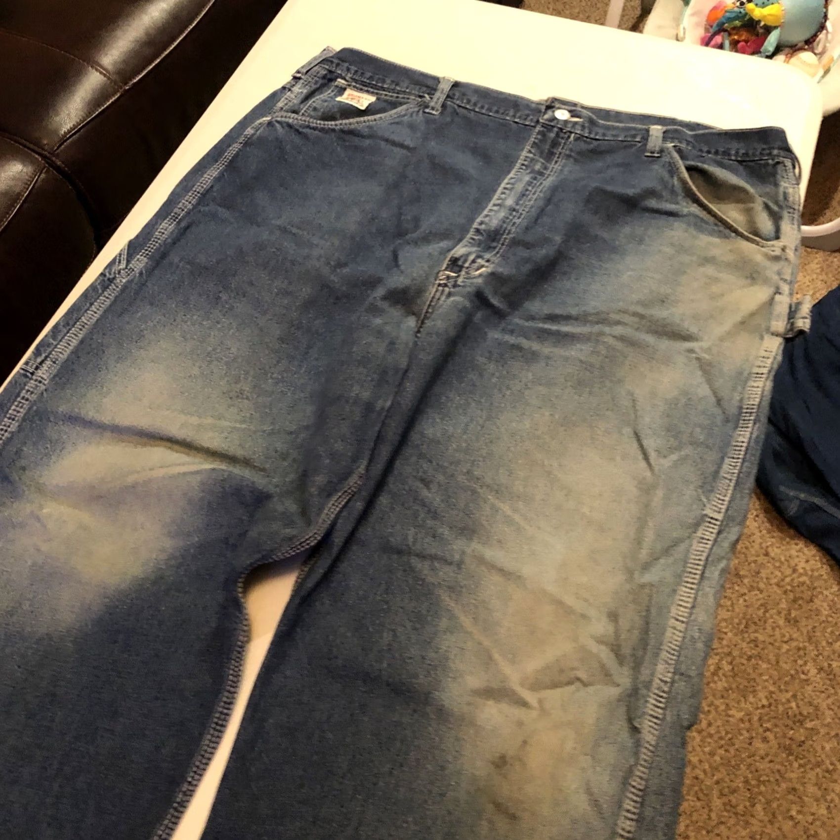 J Brand VINTAGE Pointer Brand Carpenter Jeans 40 X 28.5 Blue Dungaree L.C. King Mfg.USA Made Size US 40 / EU 56 - 3 Thumbnail