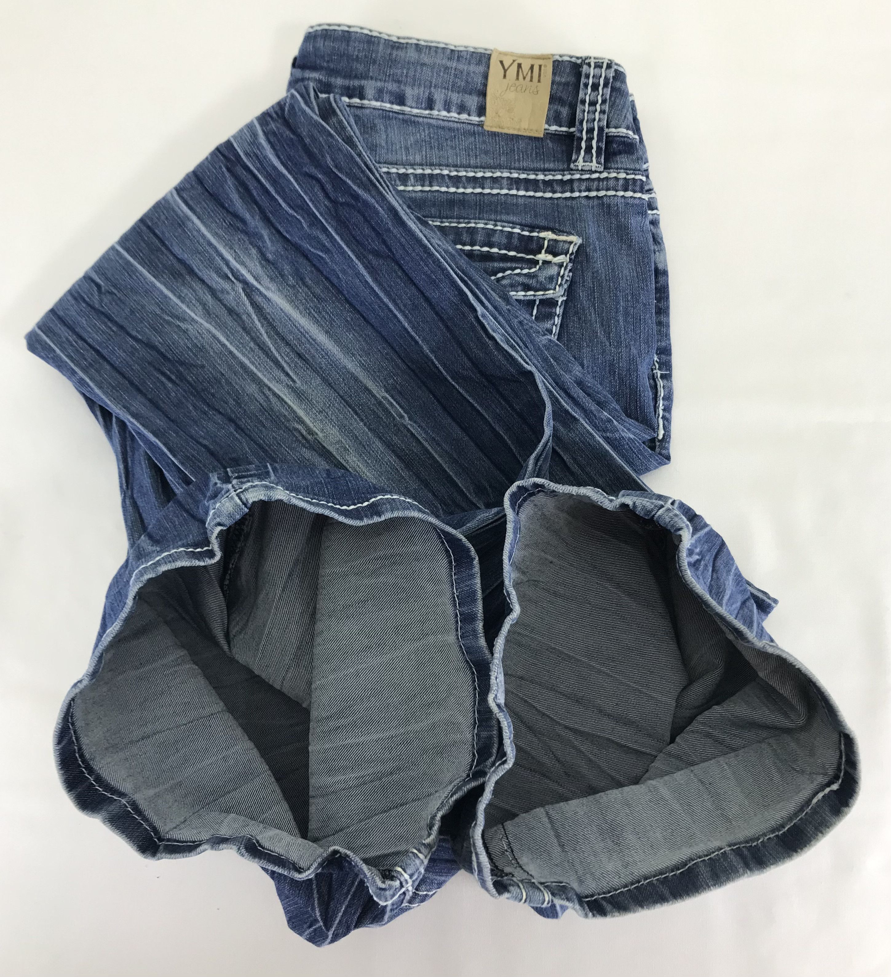 If Six Was Nine Vintage Japanese Super Flare Jeans Blue Washed Denim Size 30" / US 8 / IT 44 - 13 Thumbnail