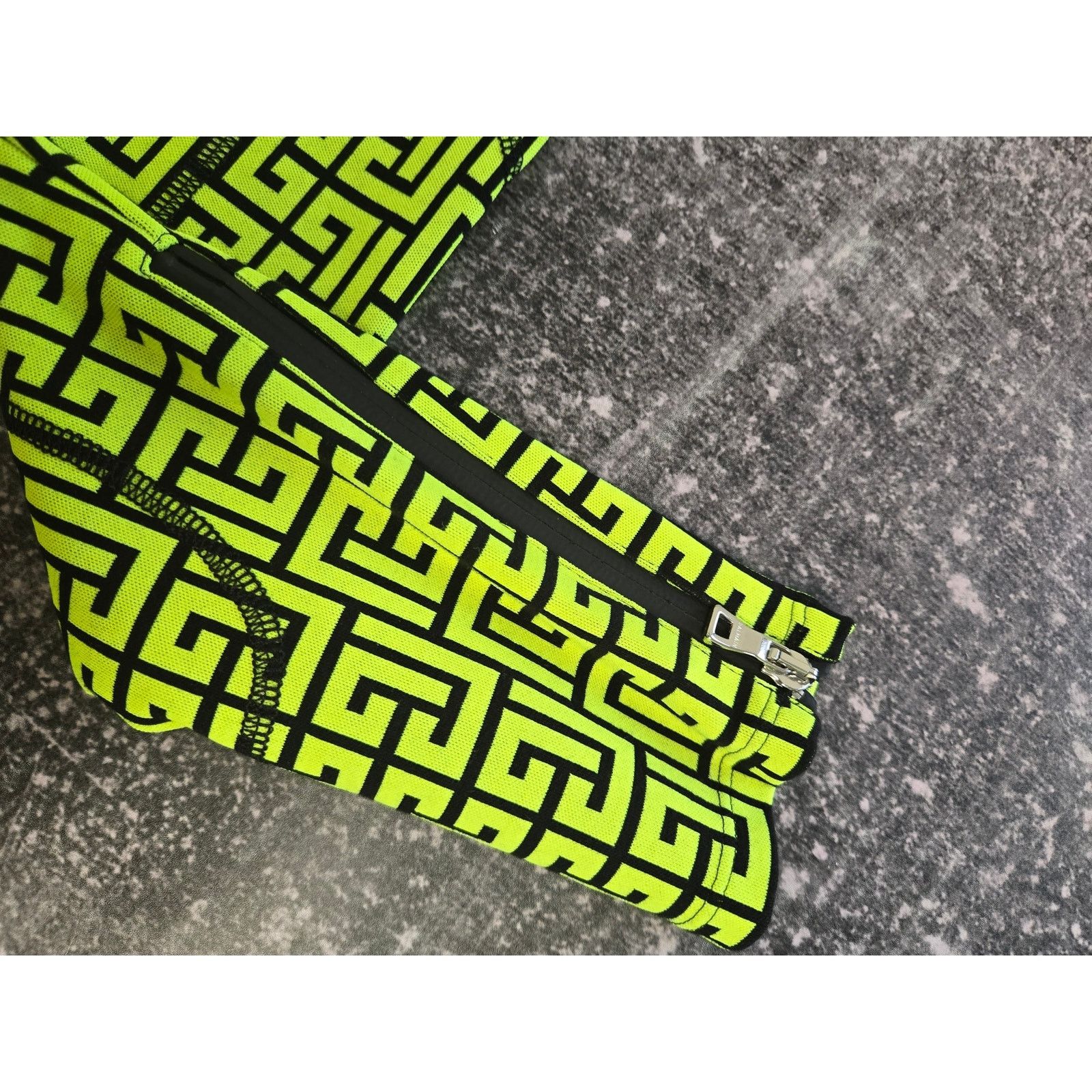 Balmain Balmain Monogram Jacquard Jersey Womens Green Leggings Sz XS Size 27" / US 4 / IT 40 - 7 Thumbnail