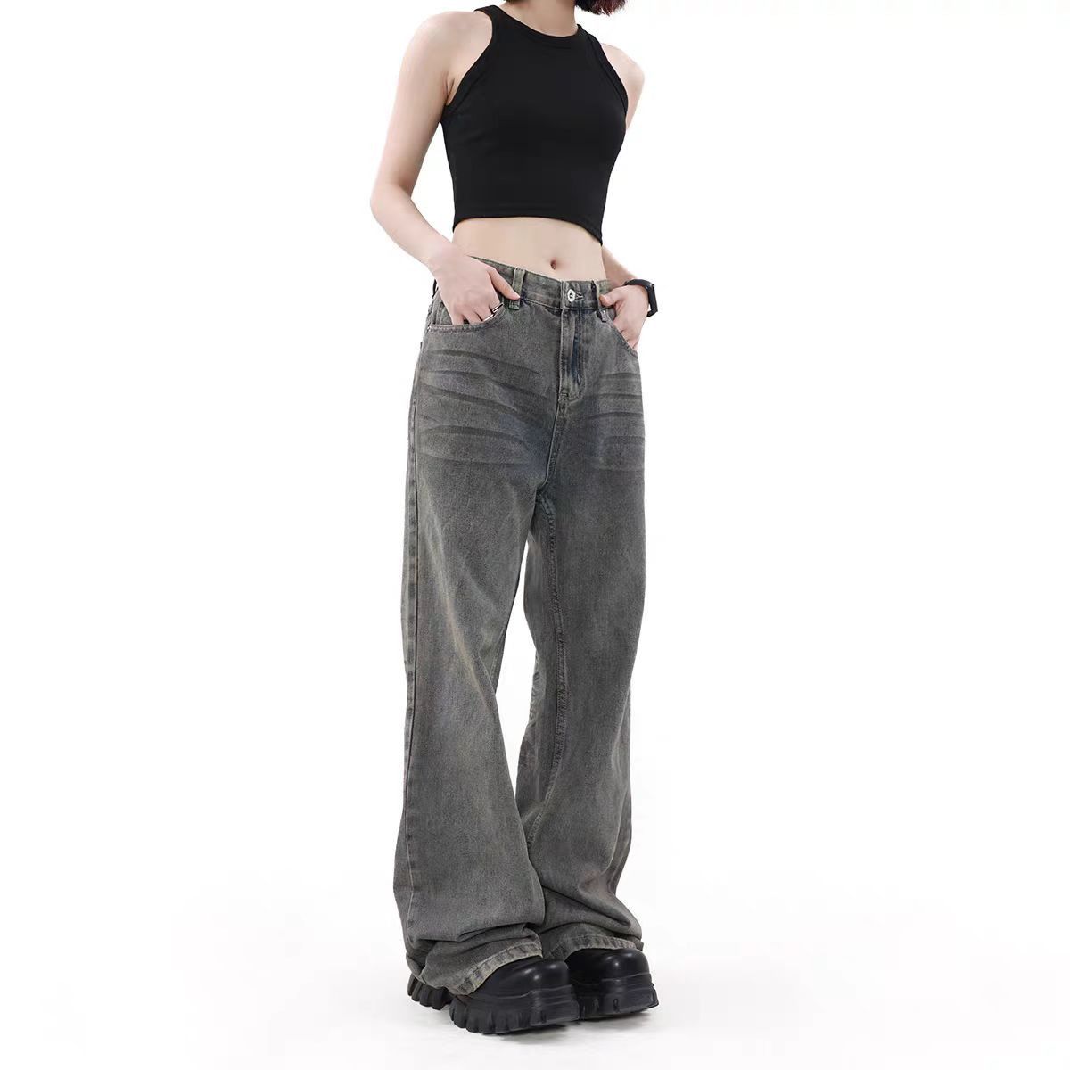 Japanese Brand × Jean Vintage high street washed straight leg jeans Size US 30 / EU 46 - 5 Thumbnail