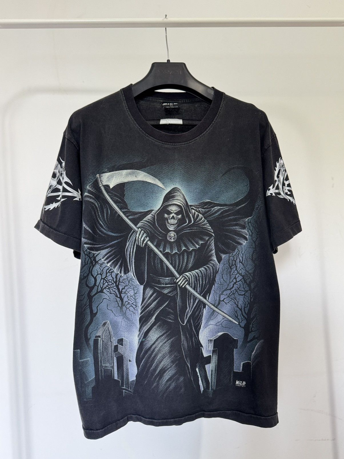 Vintage Vintage Gothic Reaper Scythe T Shirt Tee Size US M / EU 48-50 / 2 - 1 Thumbnail