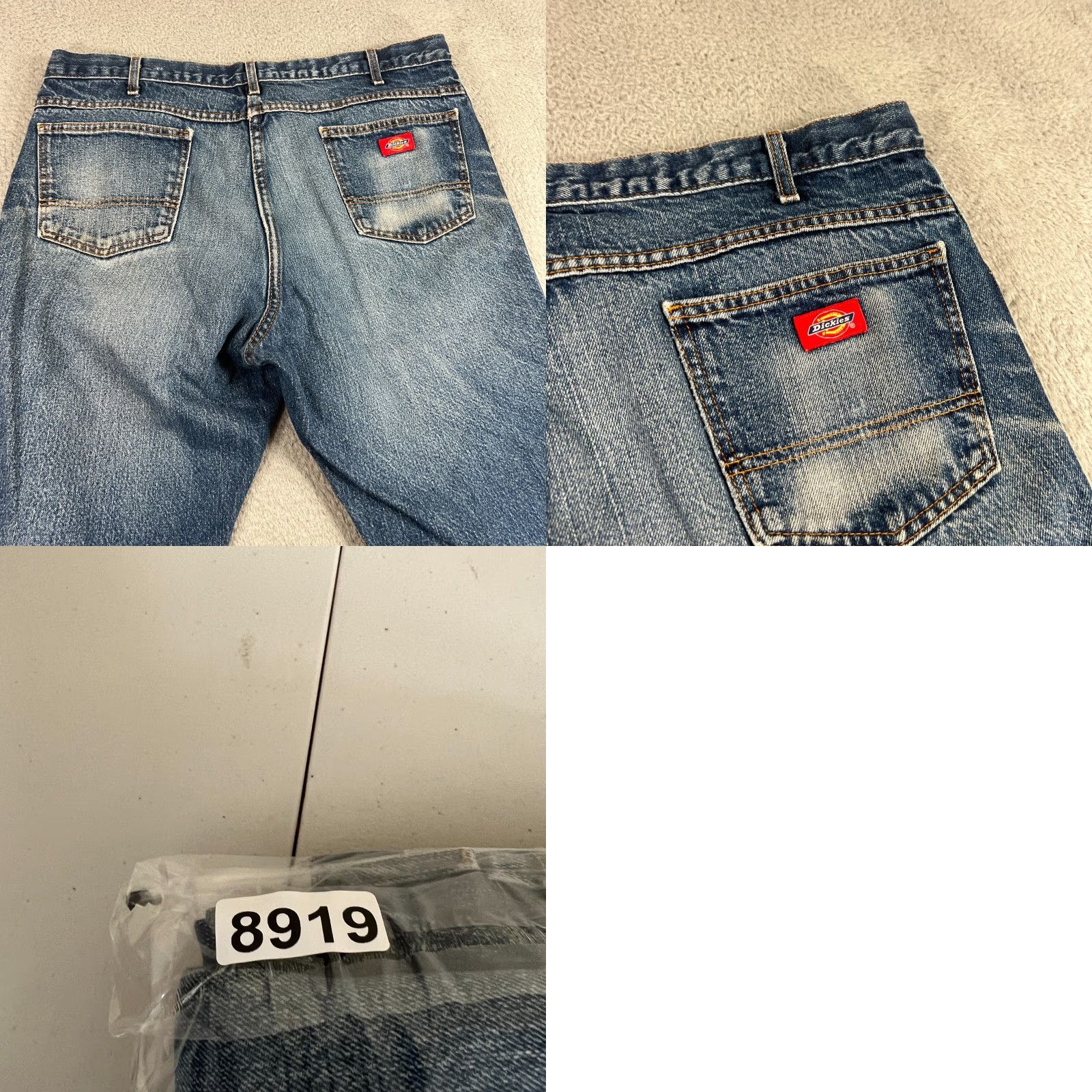 Dickies VINTAGE Dickies Jeans Relaxed 40x28 Blue 90s Distressed Work Denim Slim Straight Mens Jeans Size US 40 / EU 56 - 9 Thumbnail