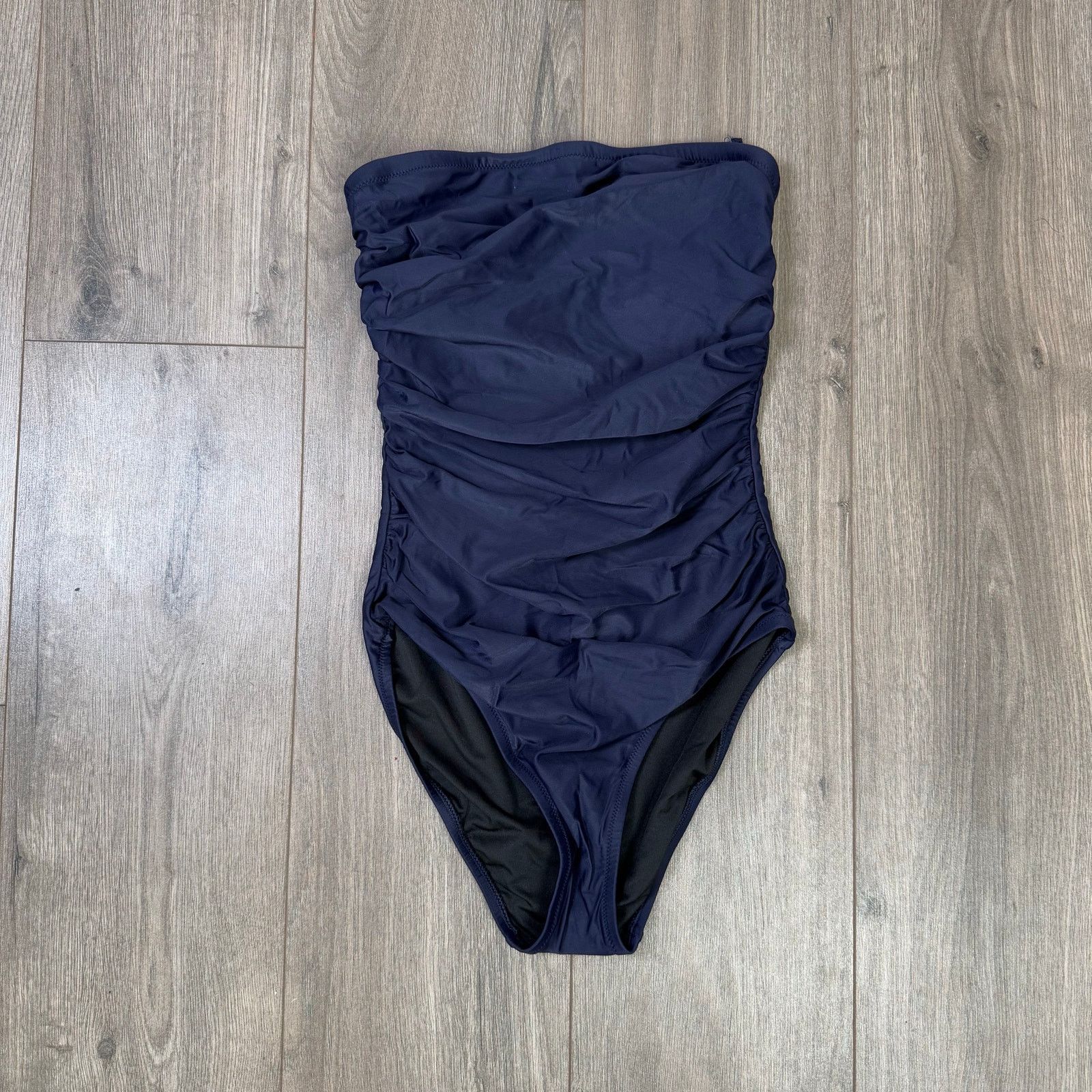 J Crew Ruched Bandeau One Piece Cute Swimsuit Us Women's 2 in Blue (Size XS)