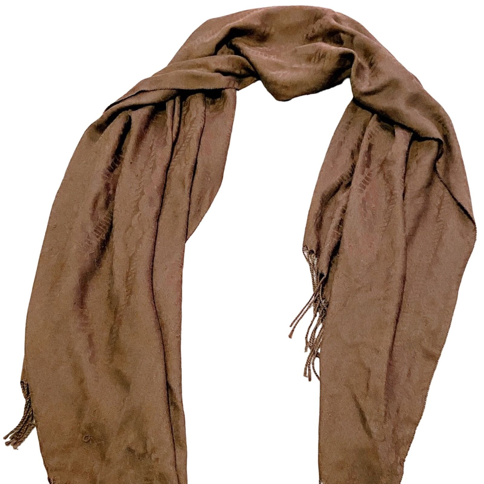 Bajra Bajra 100% Cashmere Pashmina Scarf Wrap Brown Handwoven Size ONE SIZE - 2 Thumbnail