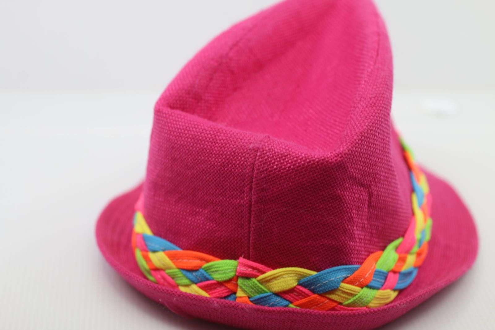 Other Hello Kitty Pink Fedora Hat with Multicolour Braided Band Size ONE SIZE - 3 Thumbnail