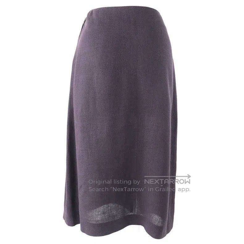 Hermes Hermes Purple-toned linen skirt Size 25" / US 0 / IT 36 - 3 Thumbnail