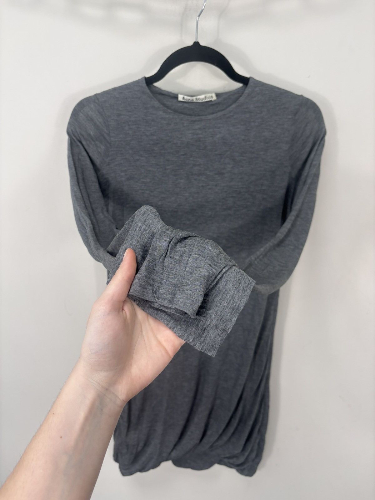 Acne Studios Acne Studios Emilia AW15 Women’s Grey Draped Mini Dress Size XS / US 0-2 / IT 36-38 - 6 Thumbnail