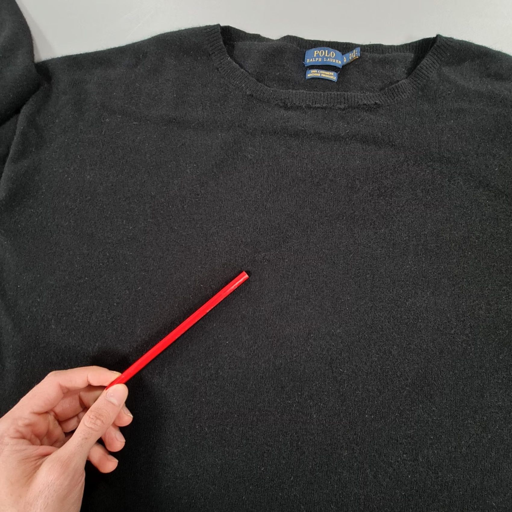 Polo Ralph Lauren Polo Ralph Lauren Jumper Womens Black 100% Cashmere Large Long Sleeve Crew Neck Pullover Knit Chest Elbow Patch City Casual Mens Womens Size L / US 10 / IT 46 - 6 Thumbnail