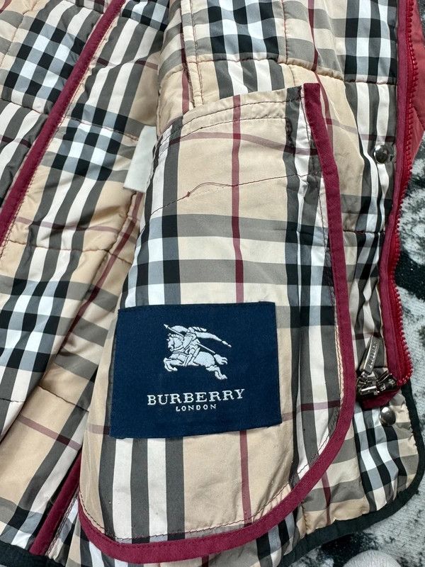 Burberry full pattern burgundy red beige insulated down jacket Size XL / US 12-14 / IT 48-50 - 4 Thumbnail