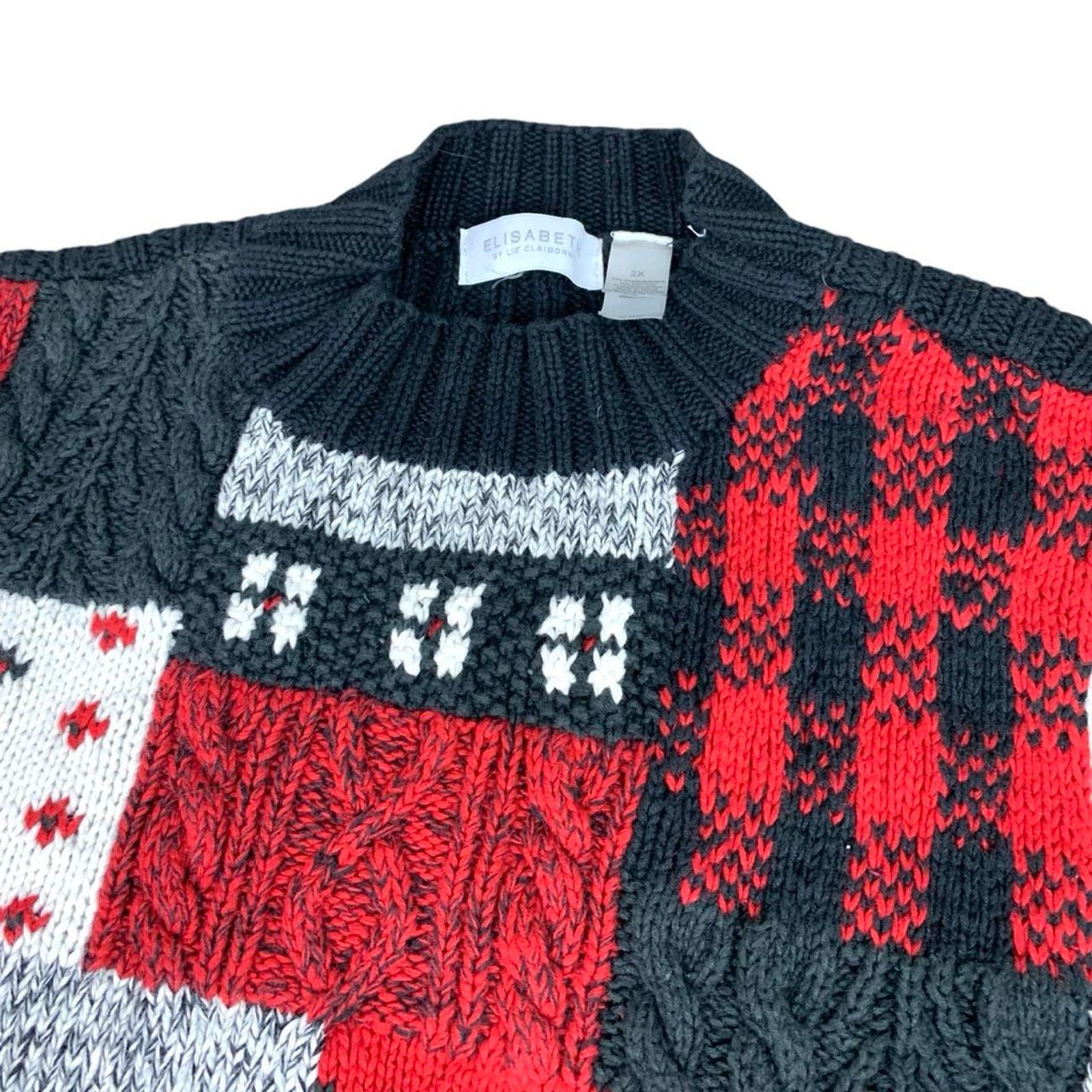 Liz Claiborne Vintage 90s Liz Claiborne Chunky Knit Heavy Sweater Size XXL / US 16-18 / IT 52-54 - 3 Thumbnail