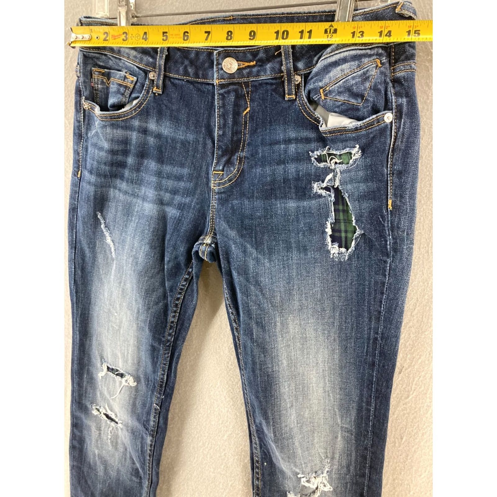 Vintage Vigoss Jeans Womens 28x27 Thompson Tomboy Skinny Pants Distressed Low Rise Size 28" / US 6 / IT 42 - 2 Thumbnail