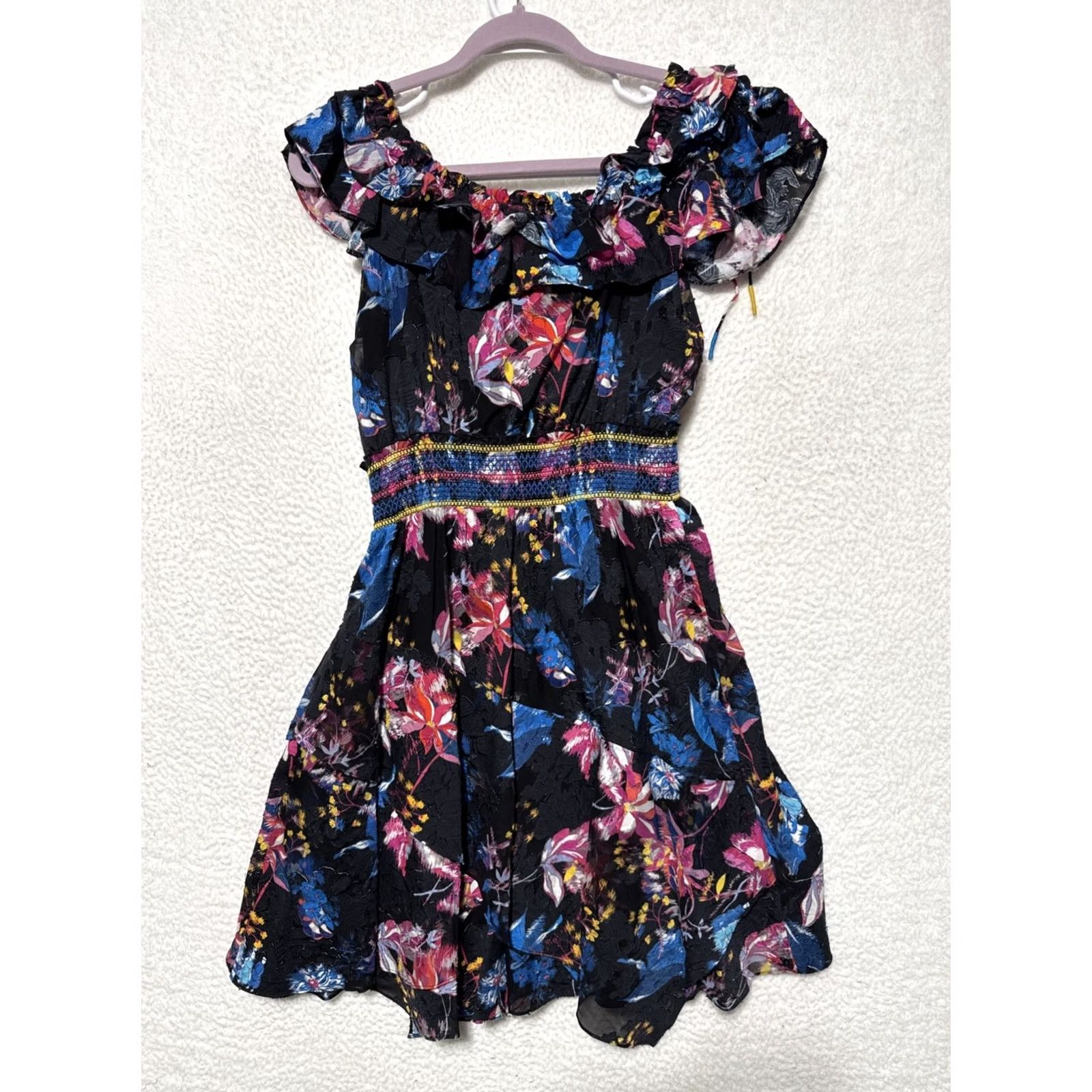 Tanya Taylor Tanya Taylor Dutch Garden Floral Dress Regular Size 6 Women Knee Length Black Floral Pattern Fit & Flare Womens Size M / US 6-8 / IT 42-44 - 4 Thumbnail