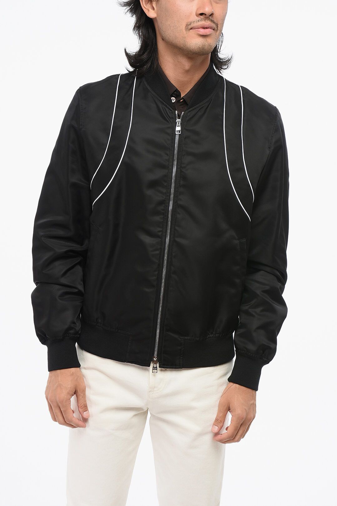 Alexander McQueen og1mm0925 Nylon Bomber Jacket in Black Size US S / EU 44-46 / 1 - 1 Thumbnail