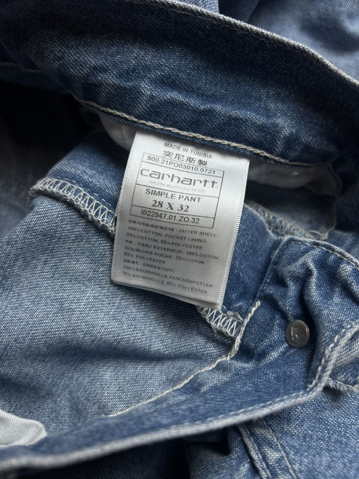 Carhartt × Vintage Crazy Vintage Baggy Y2K Carhartt Blue Jeans Size US 28 / EU 44 - 8 Thumbnail