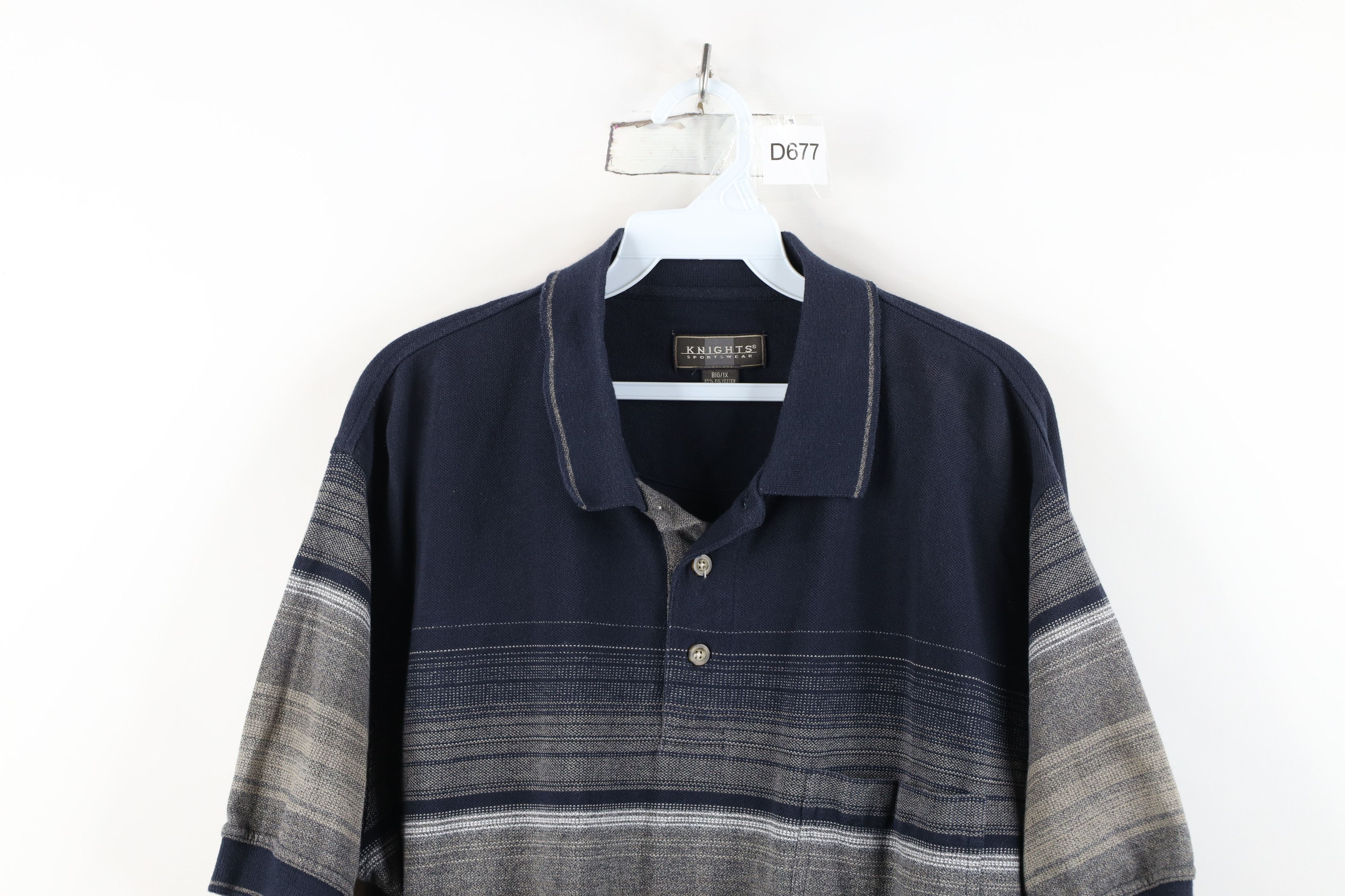 Vintage Vintage 90s Streetwear Striped Knit Pullover Polo Shirt Size US XL / EU 56 / 4 - 2 Thumbnail