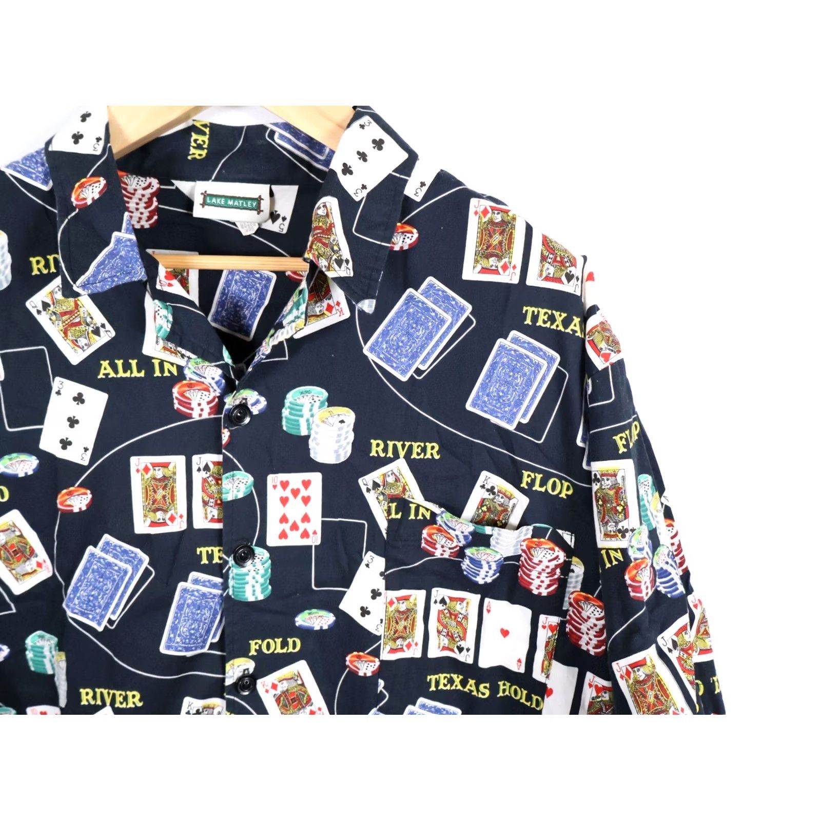 Vintage VINTAGE Lake Matley 90s Poker Shirt Men 2XL Black AOP Geometric Pattern VTG Size US XXL / EU 58 / 5 - 7 Thumbnail