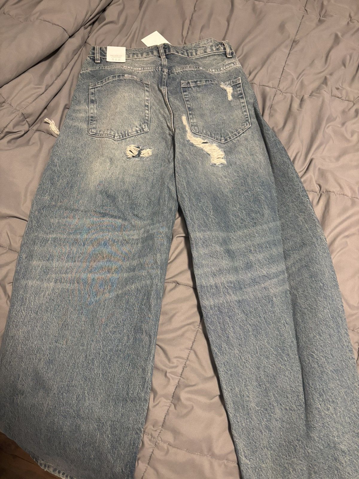 Zara Ripped Balloon Fit Jeans Zara Size US 31 - 2 Thumbnail