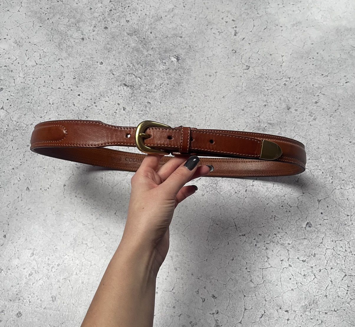 Designer × Japanese Brand × Vintage Brown Leather Belt Brass Hardware Italy Columbus Hype 00s Size ONE SIZE - 3 Thumbnail
