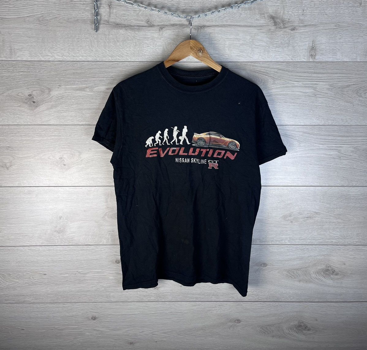Fruit Of The Loom Vintage men’s T-shirt Merch Nisan Skyline Evolution size L Size US L / EU 52-54 / 3 - 1 Thumbnail