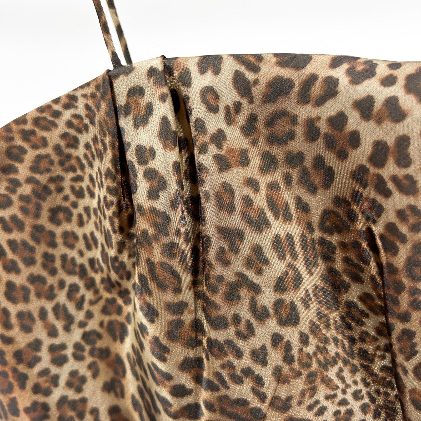 Vintage Y2K Cachet Satin Leopard Sleeveless Party Corset Top Size M / US 6-8 / IT 42-44 - 3 Thumbnail