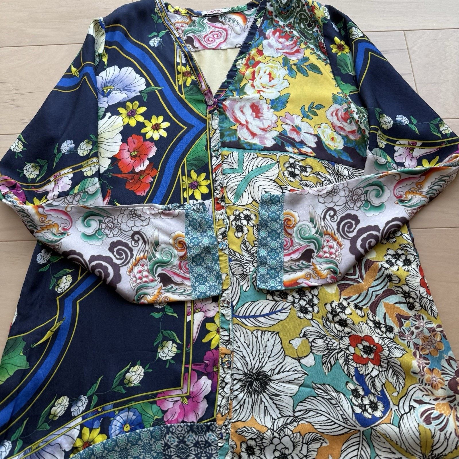 Designer × Johnny Was Johnny Was Silk Cardigan Women's Medium Multicolor Art Size M / US 6-8 / IT 42-44 - 4 Thumbnail
