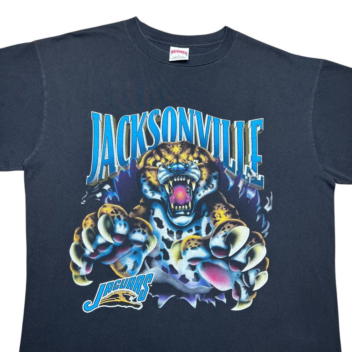 Nutmeg 1993 NFL Jacksonville Jaguares Nutmeg Mills Double Sided Tee Size US XL / EU 56 / 4 - 4 Thumbnail