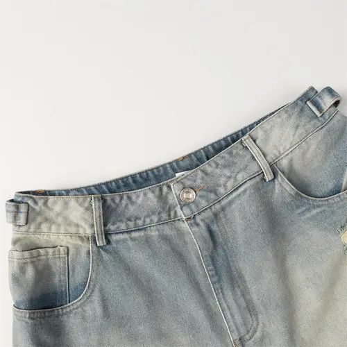 Japanese Brand × Jean Heavy punk distressed washed ripped denim shorts y2k Size US 32 / EU 48 - 3 Thumbnail