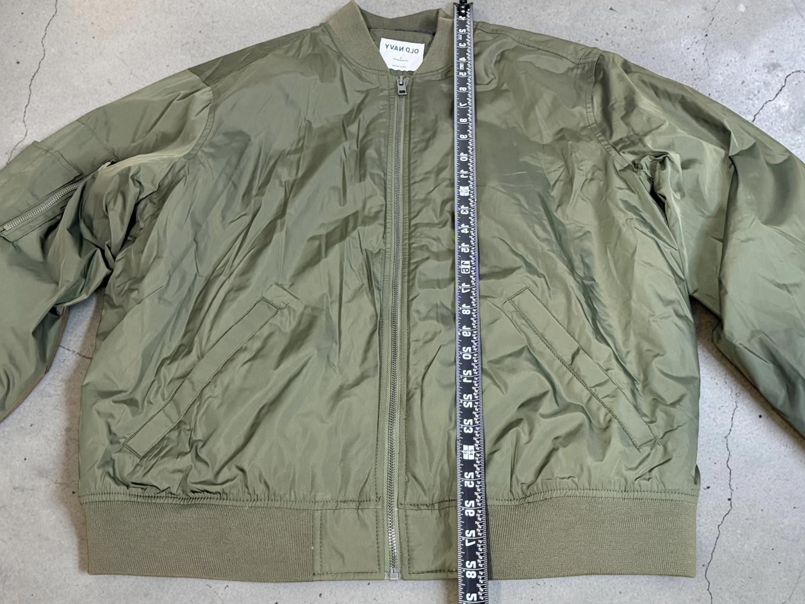 Old Navy Olive Green Bomber Jacket Size US L / EU 52-54 / 3 - 4 Thumbnail