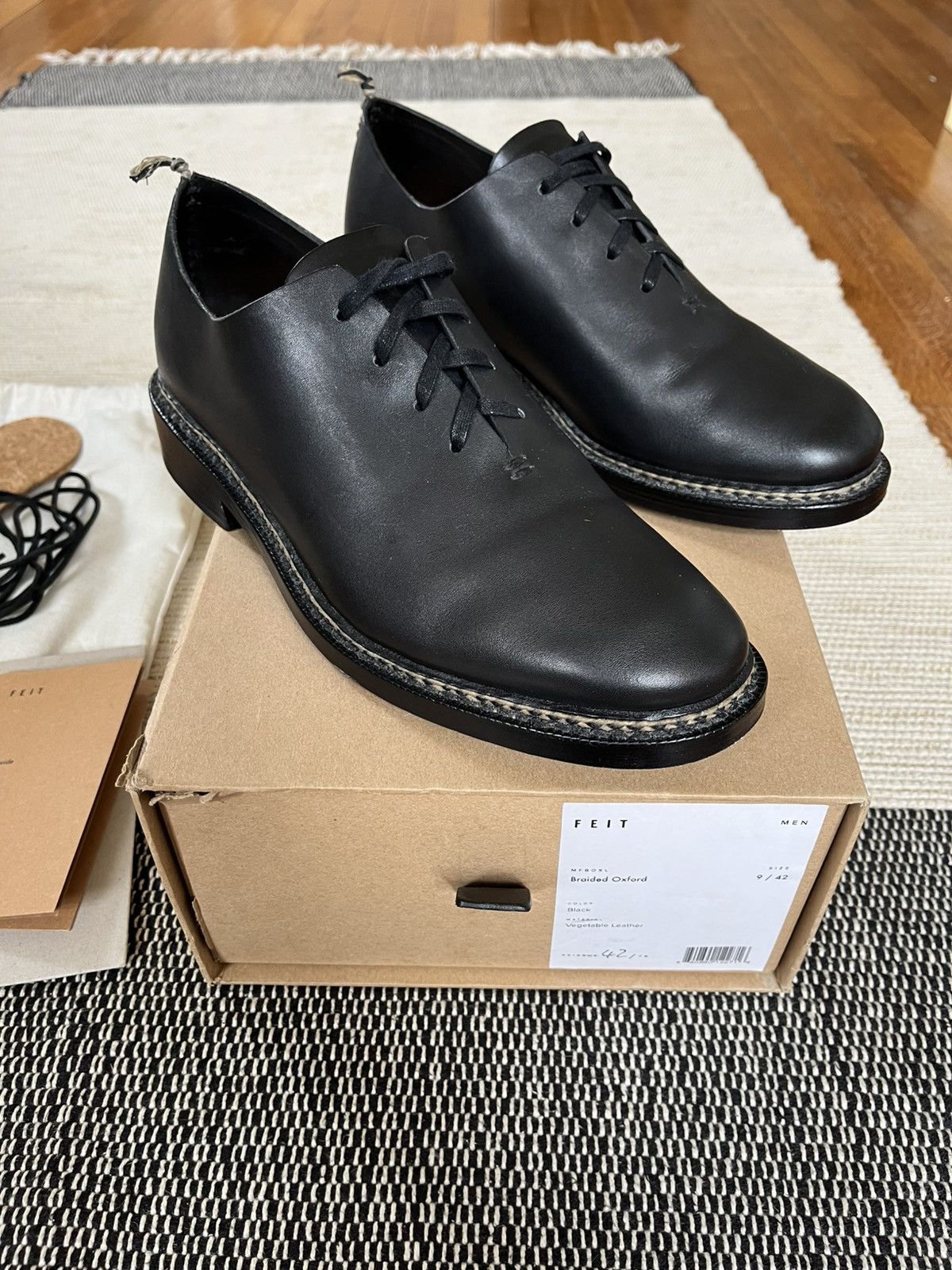 Feit Feit hand sewn black leather seamless oxfords (c. 2018?) Size US 9 / EU 42 - 1 Thumbnail