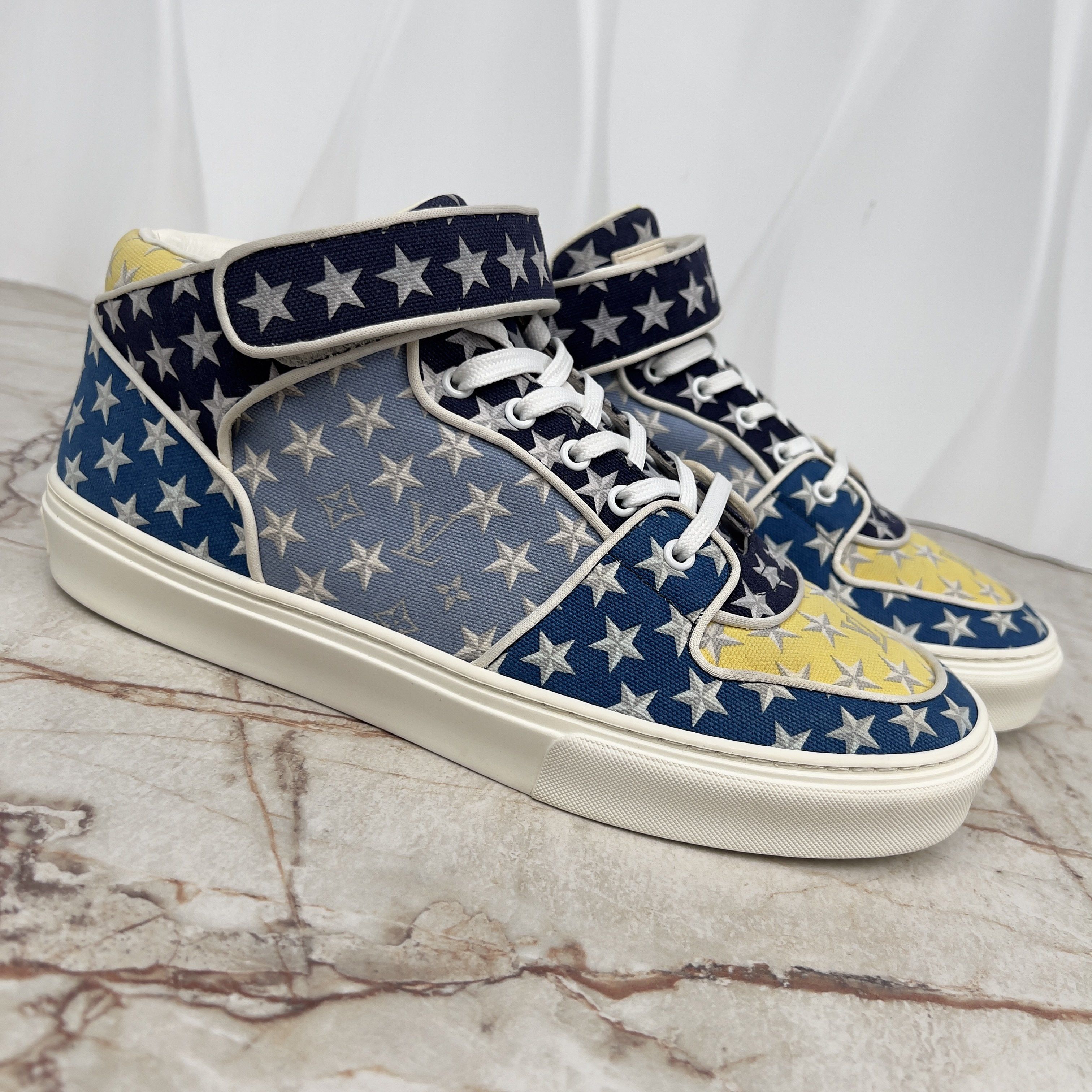 Louis Vuitton Acapulco Stars Monogram Sneakers Blue Fabric Size US 8.5 / EU 41-42 - 5 Thumbnail