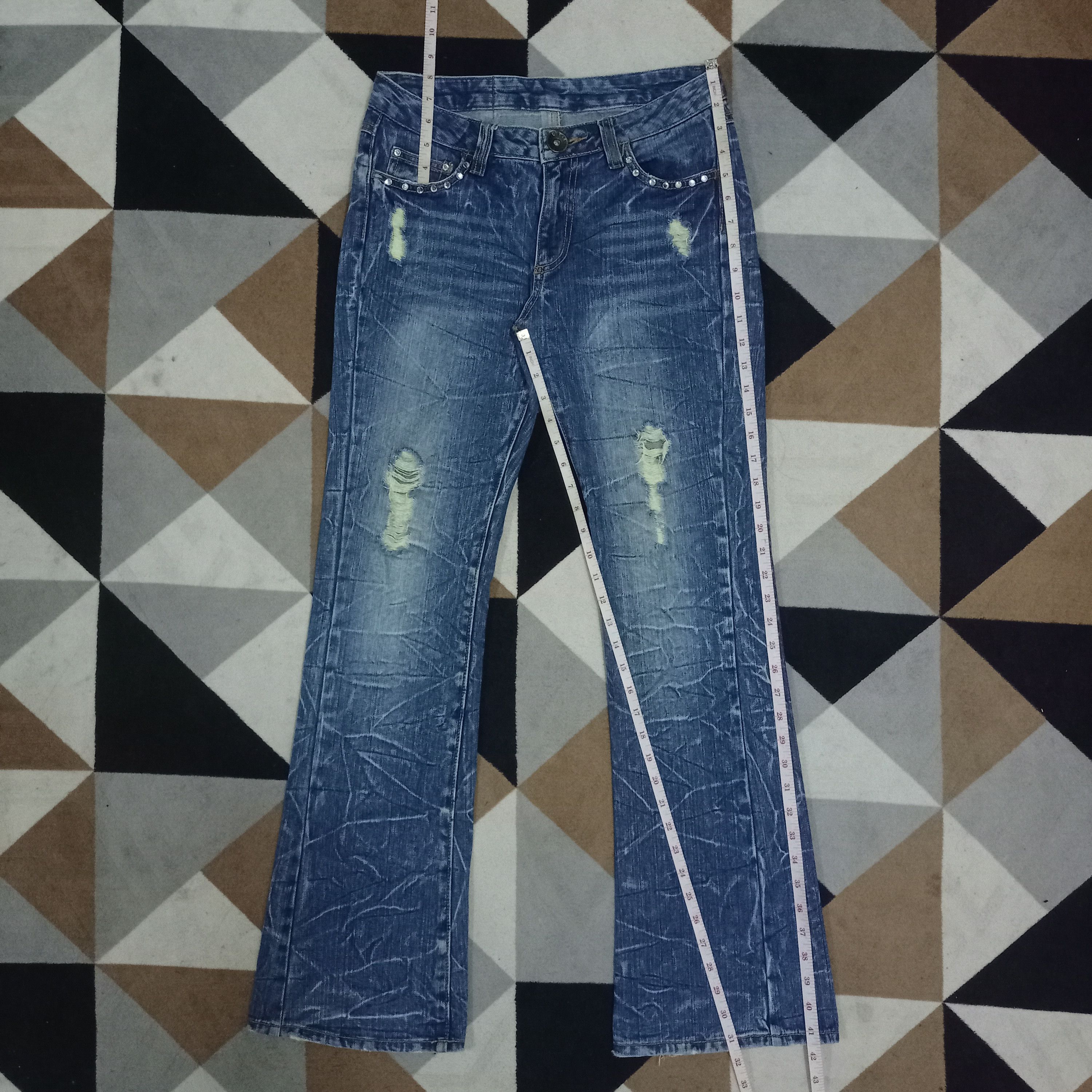 Japanese Brand Vintage Japanese Brand Studded Punk Flare Jeans Size 30" / US 8 / IT 44 - 10 Thumbnail