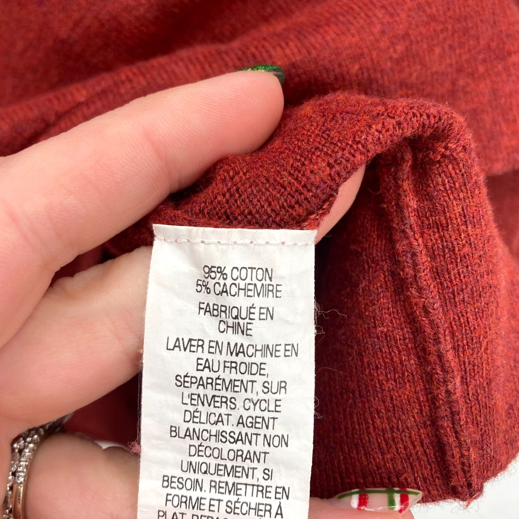 Jos. A. Bank L.L. Bean Cashmere Blend Sweater Mens L Red Mock Neck Quarter Zip Long Sleeve Size US L / EU 52-54 / 3 - 7 Thumbnail