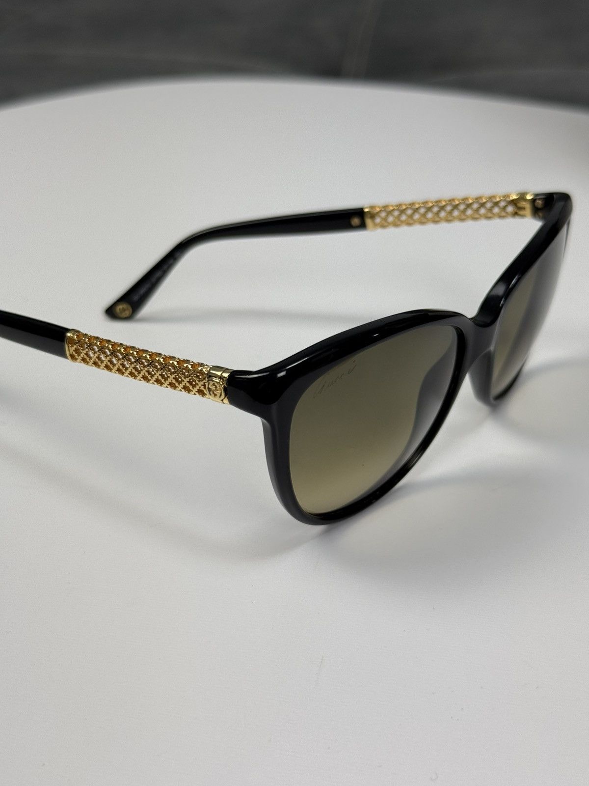 Gucci Gucci Gold Plated Black Sunglasses GG3692 Cat Eye Size ONE SIZE - 5 Thumbnail