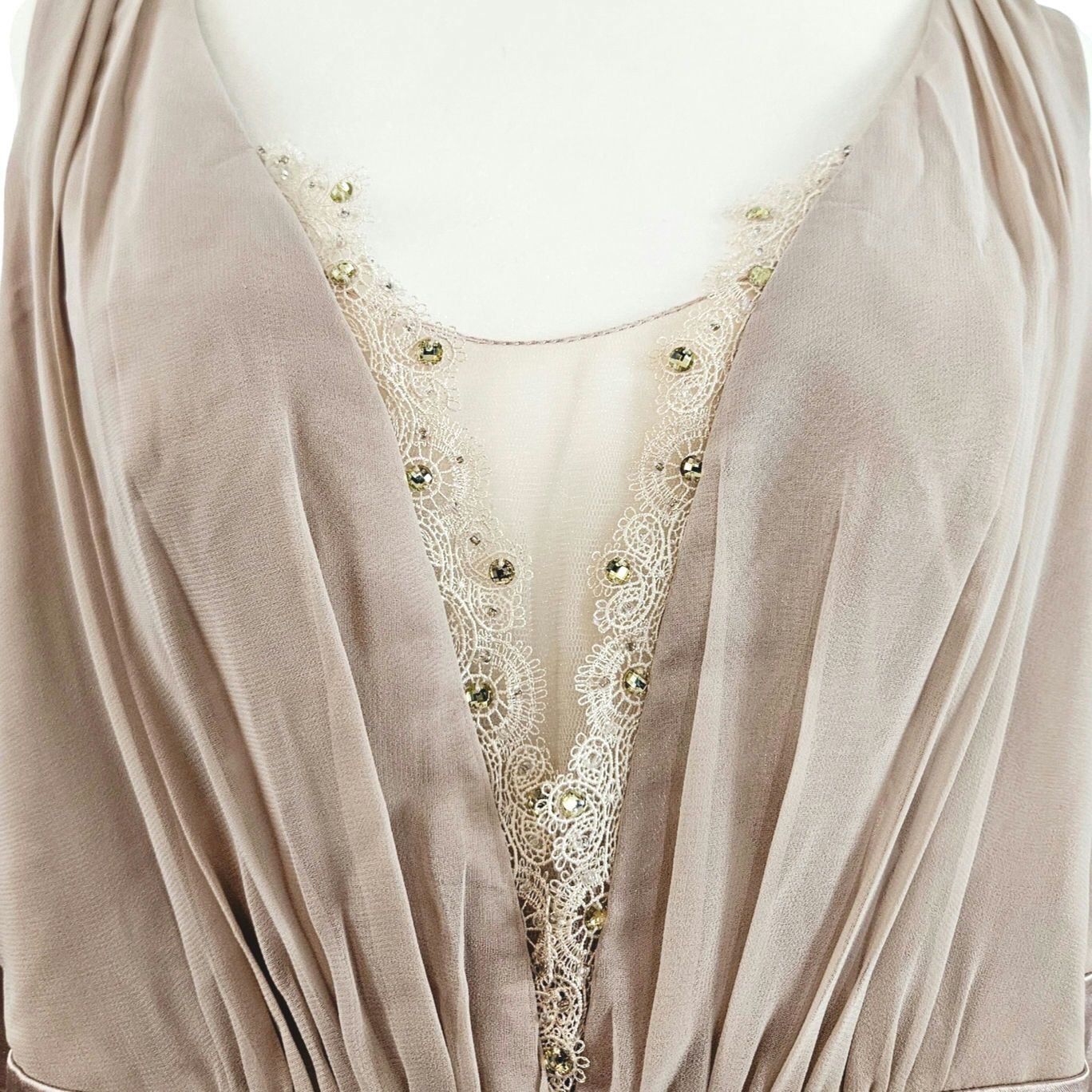 Other Alisa Pan Rhinestone Satin Waist Dress Sz. 14 Champagne Size XL / US 12-14 / IT 48-50 - 3 Thumbnail