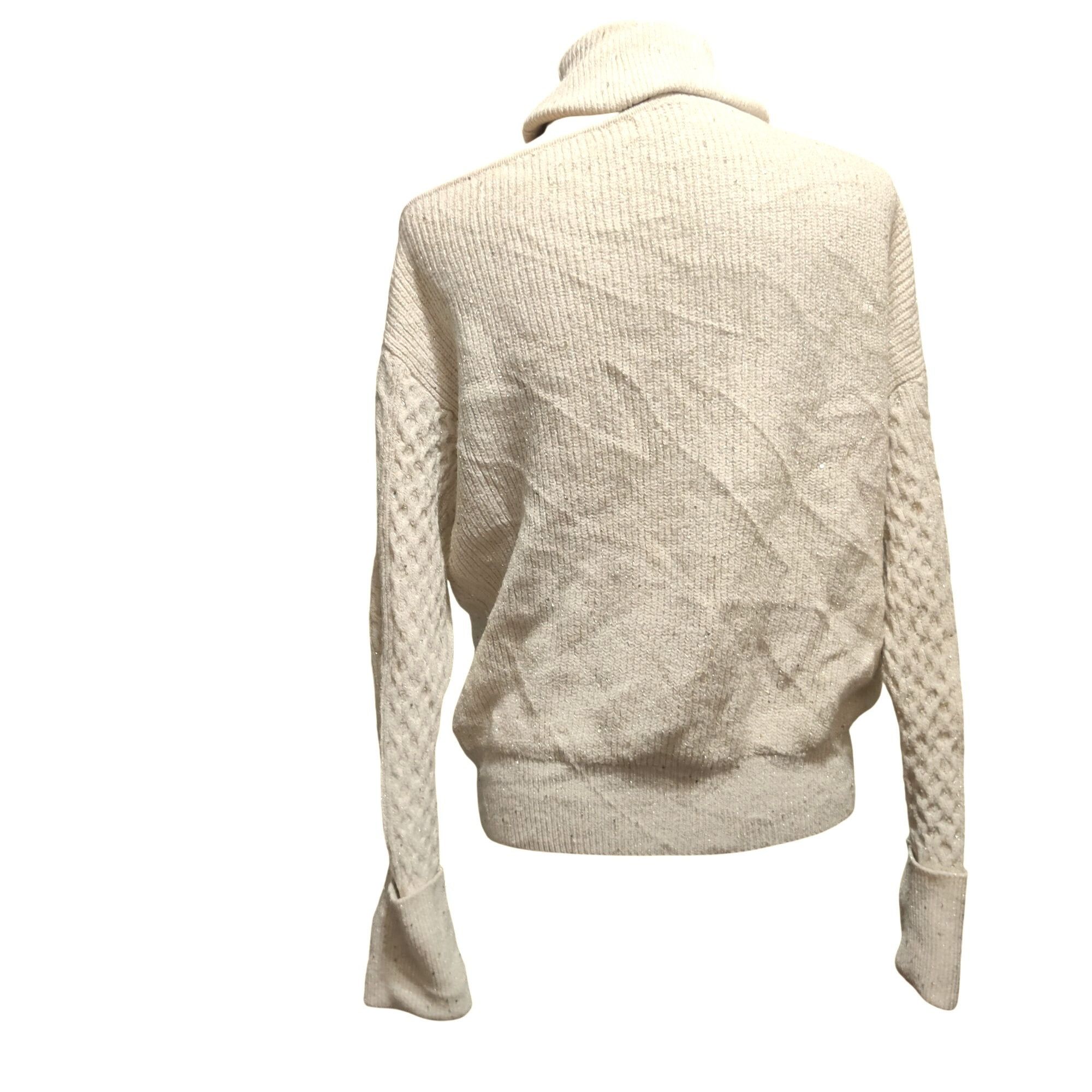Other Sofia Jeans M Cream Cable Knit Cold Shoulder Turtleneck Swea Size M / US 6-8 / IT 42-44 - 3 Thumbnail
