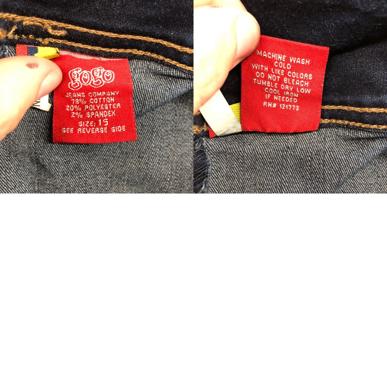Vintage GOGO STAR Jeans Skinny Size 15 Juniors Womens Medium Wash Blue Size 36" / US 14 / IT 50 - 9 Thumbnail