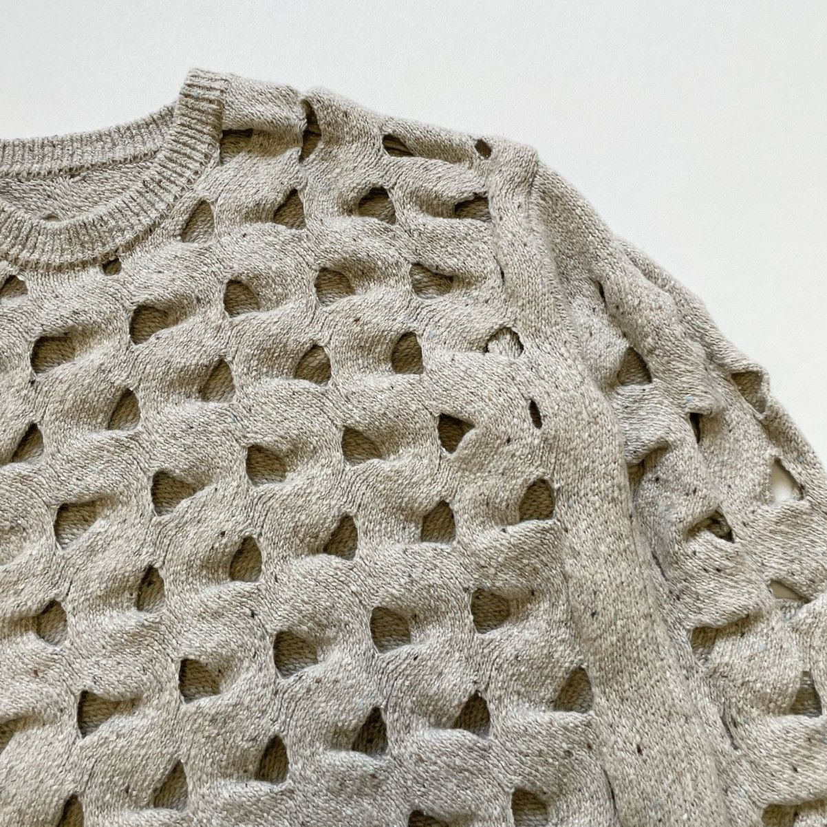 Issey Miyake Cream Cut Out Wool ‘Nest Knit’ Size US M / EU 48-50 / 2 - 5 Thumbnail