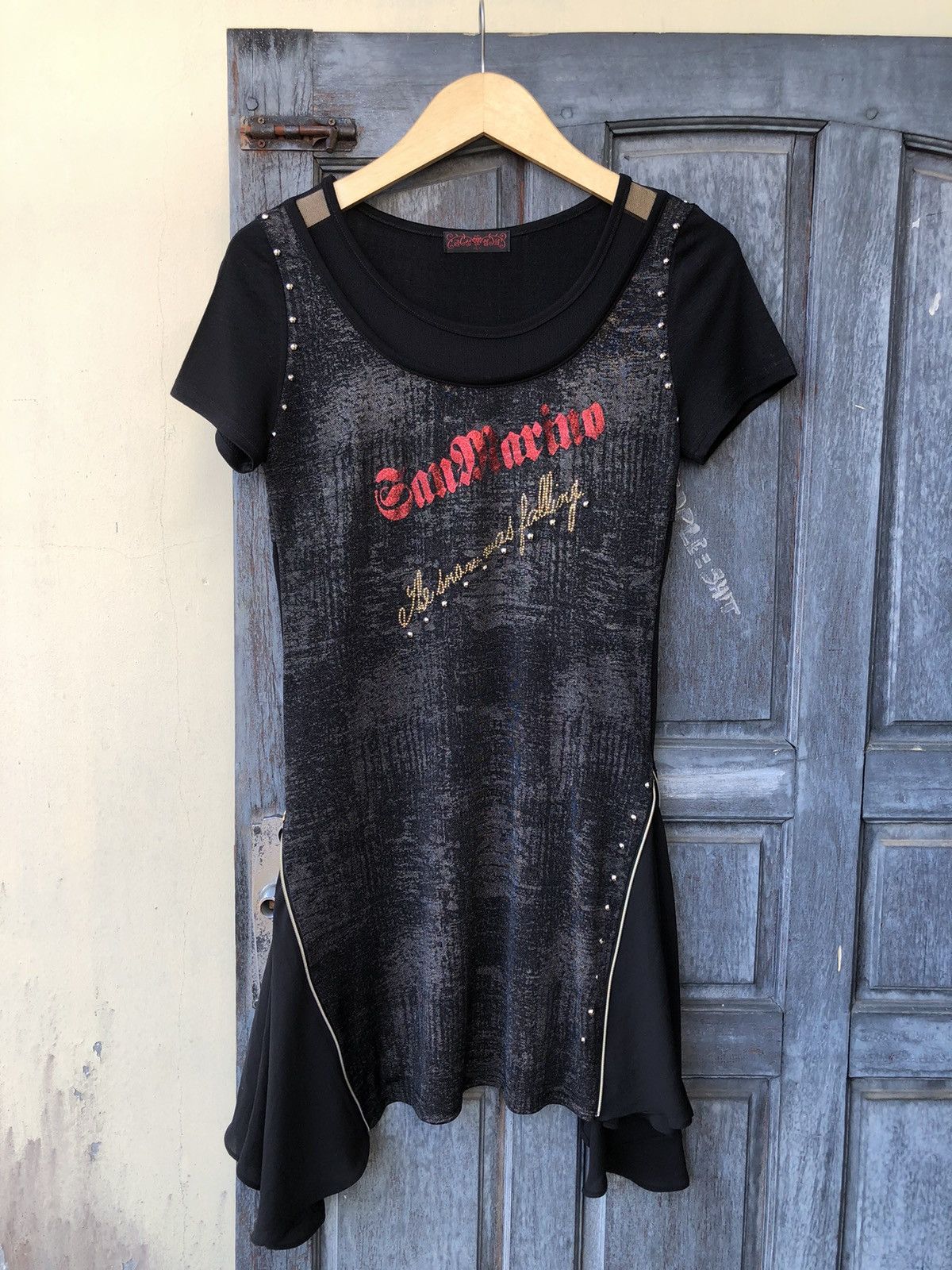 Vintage San Marino Japanese Double Layer Studded Gothic Dark Style Size L / US 10 / IT 46 - 1 Thumbnail