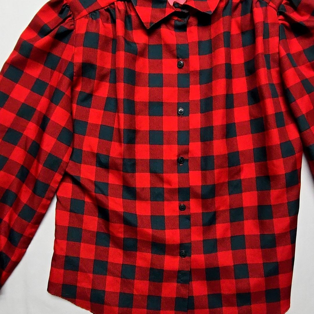 Vintage Vintage Sweet Apple Plaid Blouse Red Green Checkered Size 7 Size M / US 6-8 / IT 42-44 - 2 Thumbnail