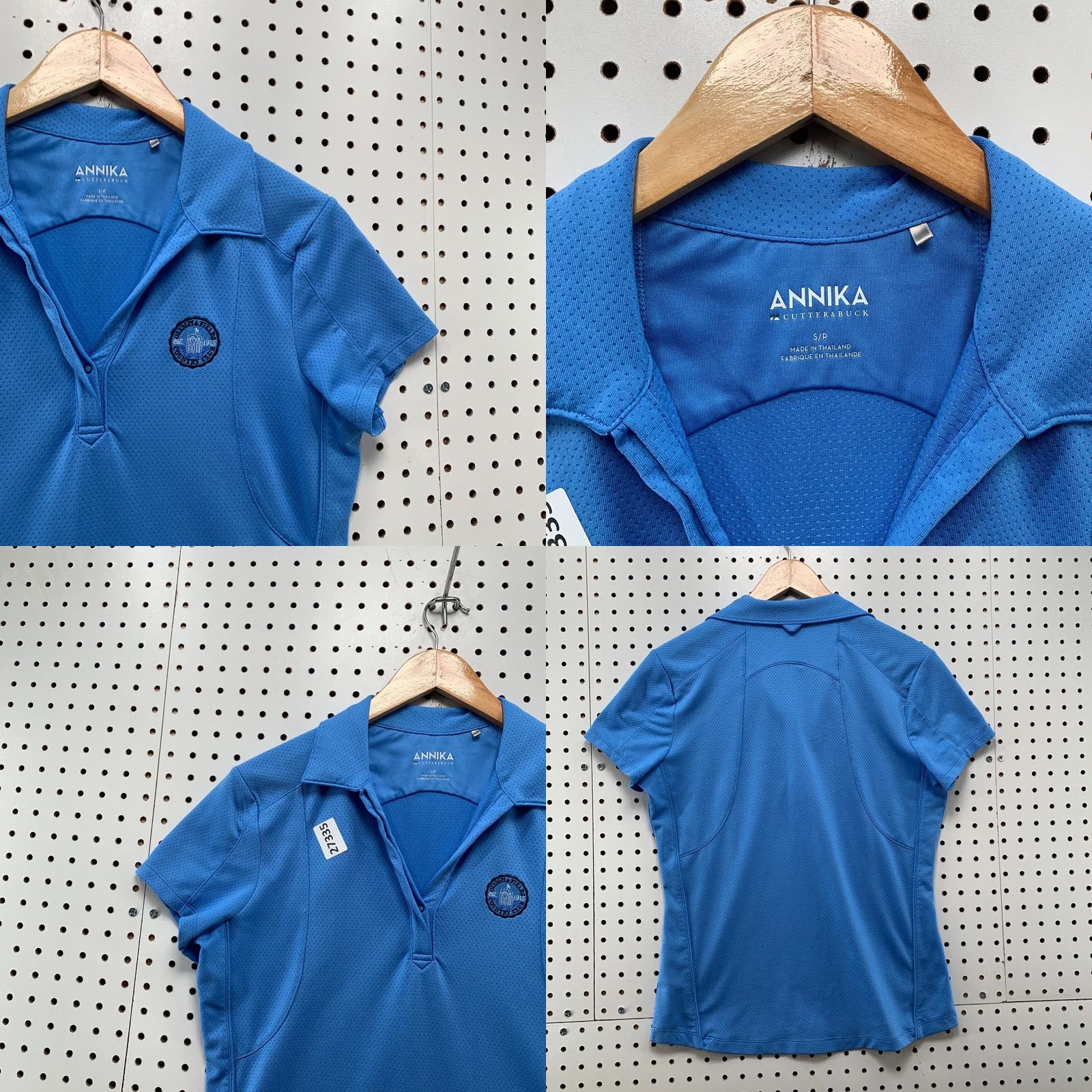 Vintage ANNIKA Polo Shirt Blue V Neck Small Womens Shirt Size S / US 4 / IT 40 - 8 Thumbnail