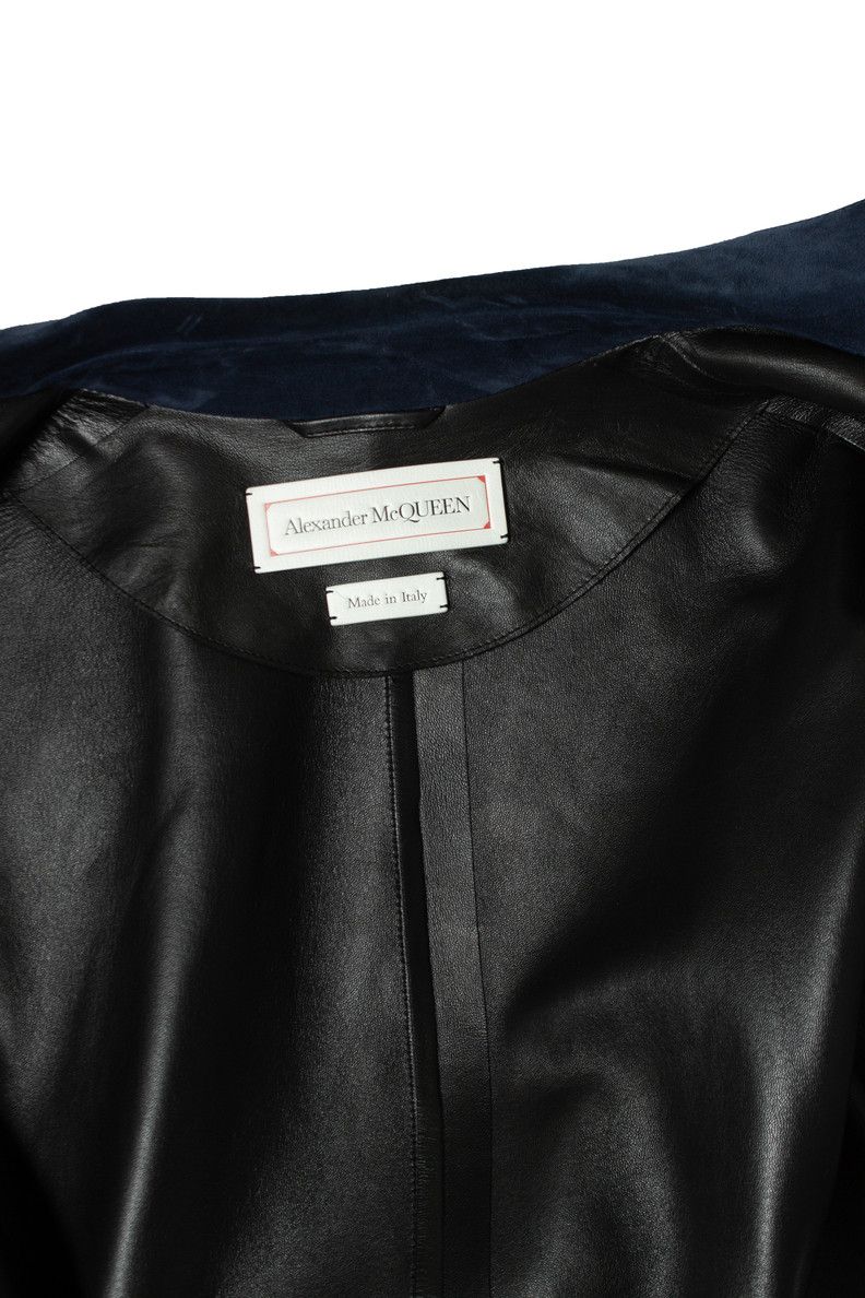 Alexander McQueen Alexander McQueen, Blue suede trench coat Size US XL / EU 56 / 4 - 6 Thumbnail