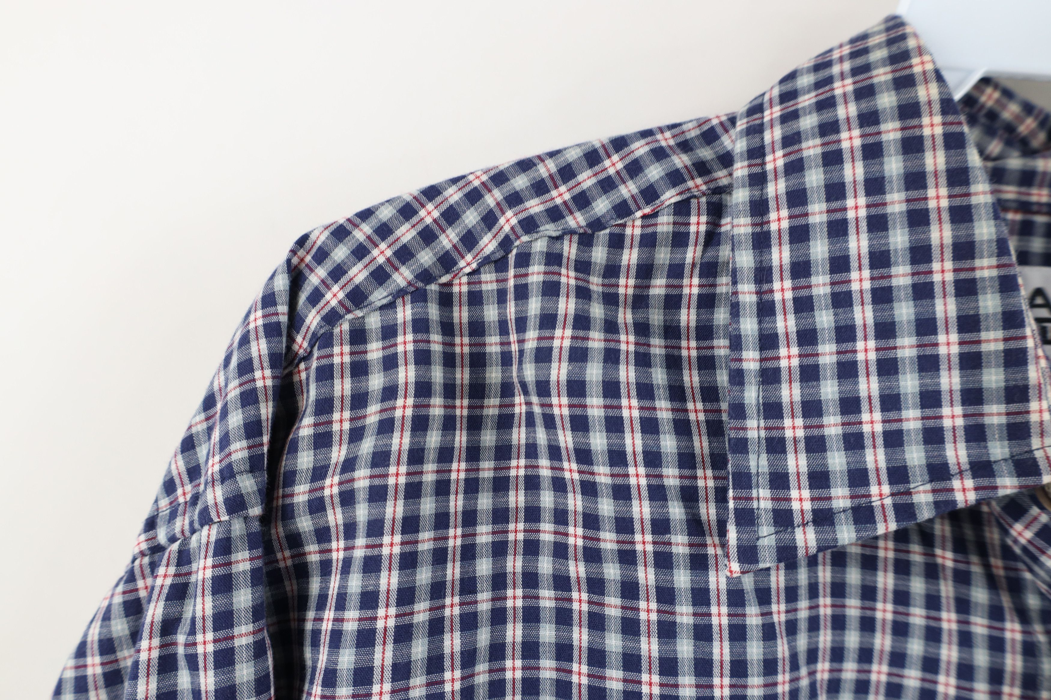 Vintage Vintage 90s Streetwear Collared Button Shirt Blue Plaid Size US M / EU 48-50 / 2 - 7 Thumbnail