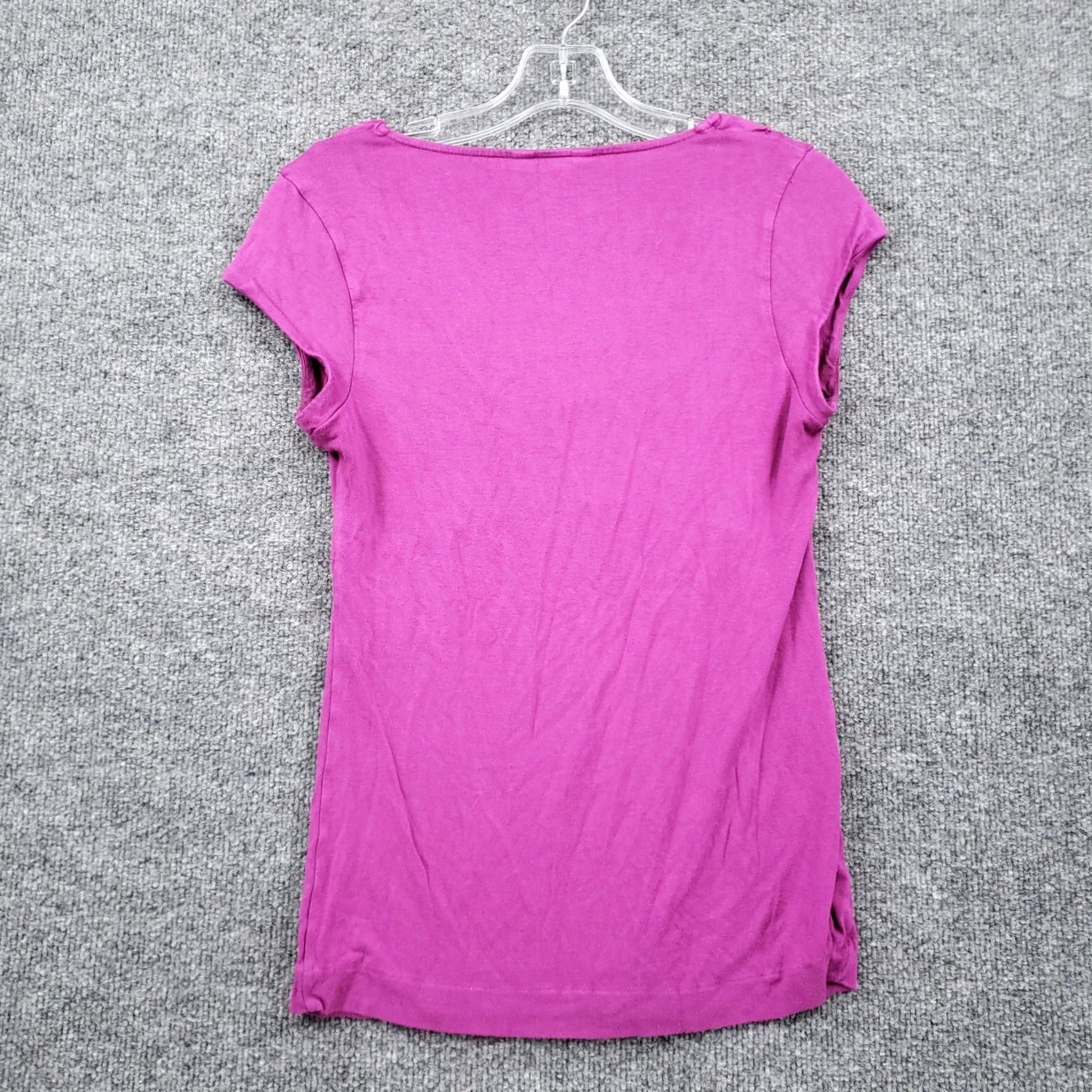 Banana Republic Banana Republic Blouse Womens Small Pink Ruched Peplum Stretch Rayon Blend Size S / US 4 / IT 40 - 2 Thumbnail