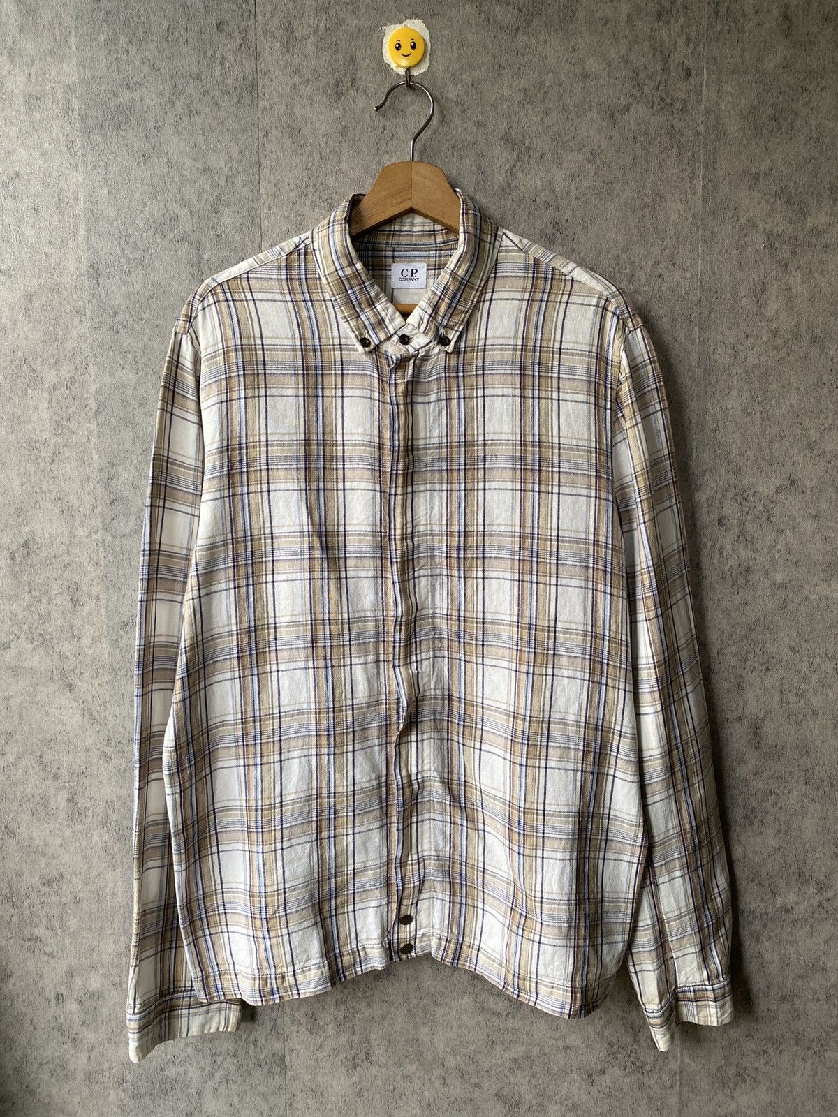 Vintage C.P Company Tartan Design Zipper Button Up Shirt