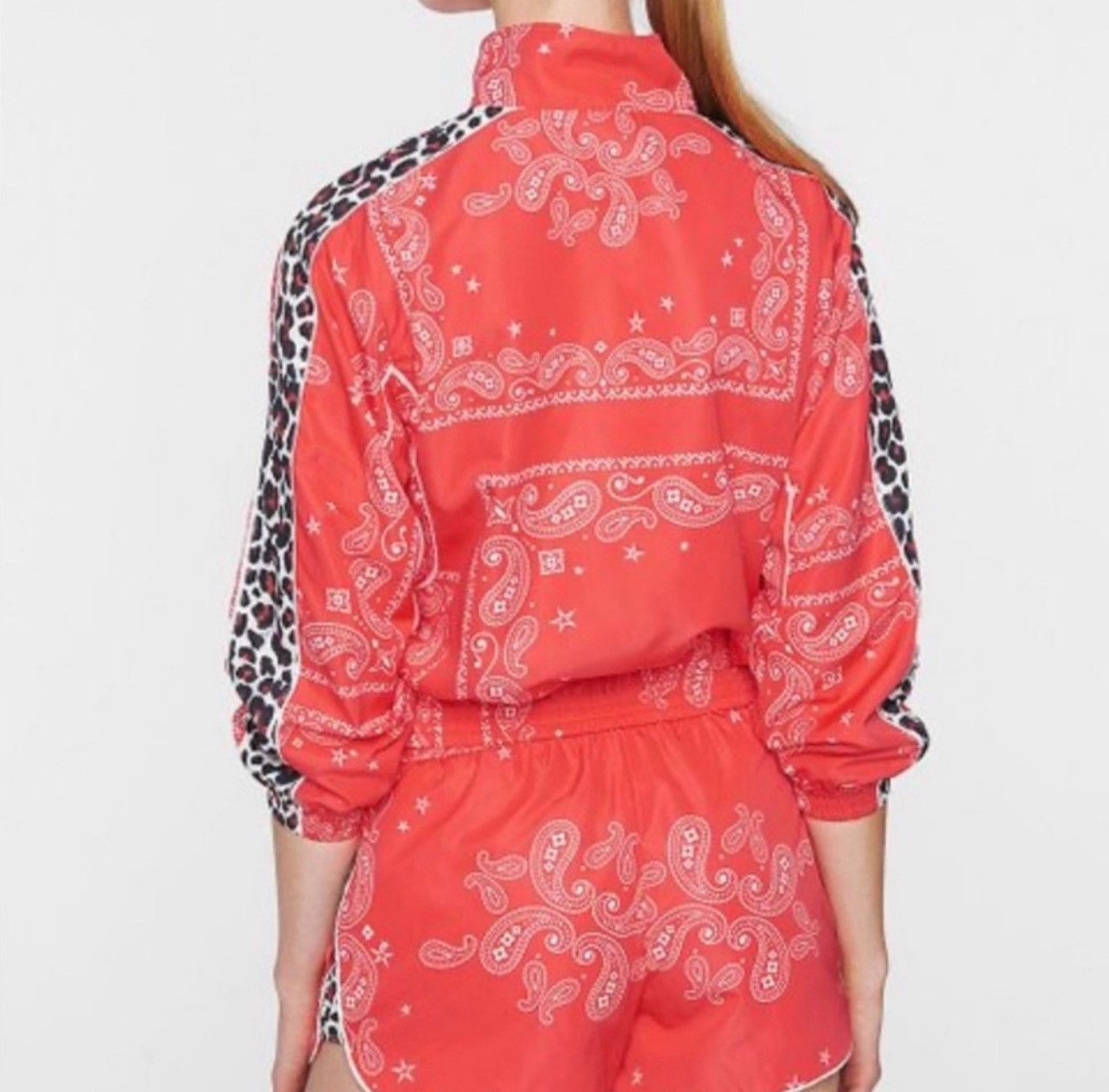 Pam and Gela Paisley Leopard Striped Track Jacket Size L